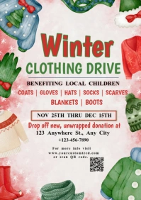Illustrative Winter Coat Drive A4 template