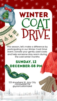 Illustrative Winter Coat Drive Instagram Story template