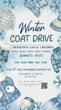 Illustrative Winter Coat Drive Instagram Story template