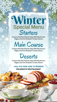 Illustrative Winter Food Menu Facebook Story template