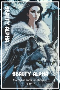 Illustrative Woman And Wolf Winter Poster template