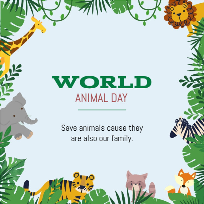 Plantilla de Illustrative World Animal Day Instagram Post | PosterMyWall