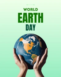 Illustrative World Earth Day Poster Flyer Banner 22 April Happy Instagram Portrait template
