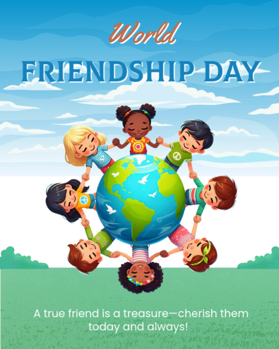 Illustrative World Friendship Day Instagram Portrait template