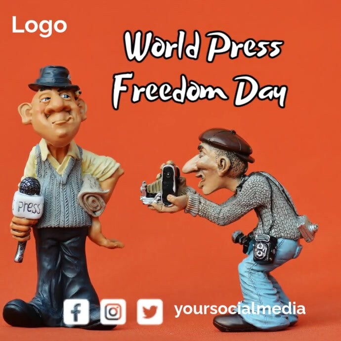 Illustrative World Press Freedom Day Animation  Instagram Post template
