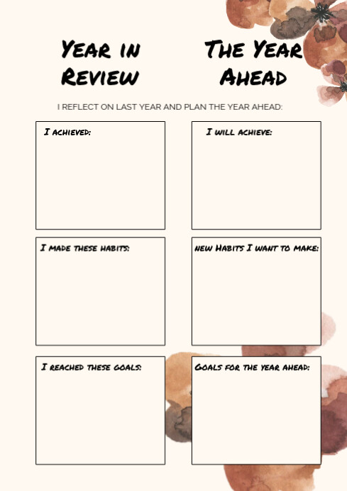 Illustrative Year Review A4 Template | PosterMyWall