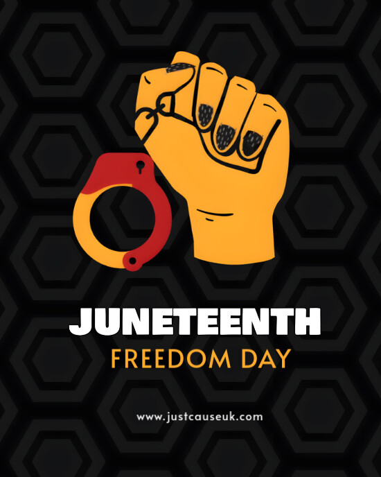 Illustrative Yellow Black And Red Junetenth Freedom Day Social Media Post Instagram Portrait template