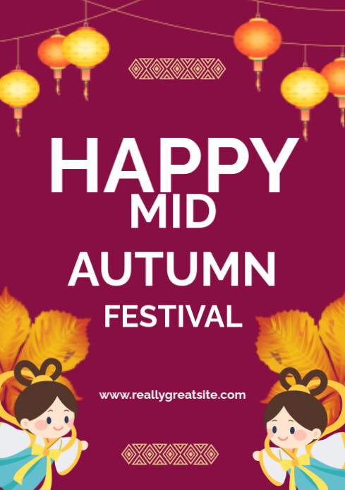 Ilustratif Happy Mid Autumn A4 template