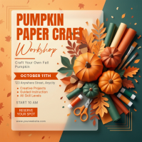 Gul Pumpkin Paper Craft Workshop Pos Instagram Template