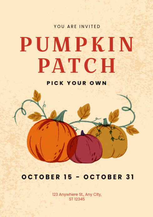 Ilustratif Pumpkin Patch A4 template