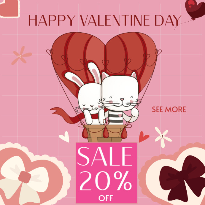 Ilustrativo San Valentine Sale Publicación De Instagram template
