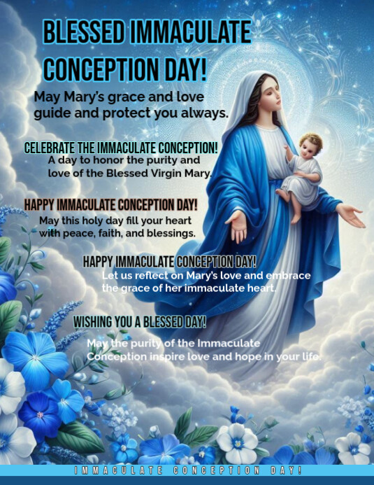 Immaculate Conception Day Flyer (US Letter) template