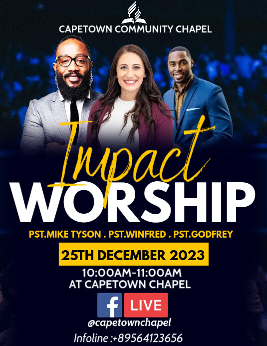 impact worship flyer template Folheto (US Letter)