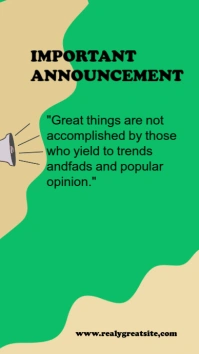 important annoucement real great site here come too Facebook Story template