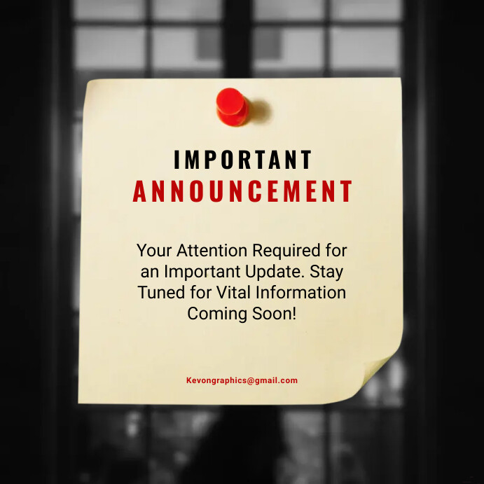 Important Announcemen template Iphosti le-Instagram