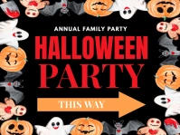 Important Announcement, Halloween party Yard Sign template