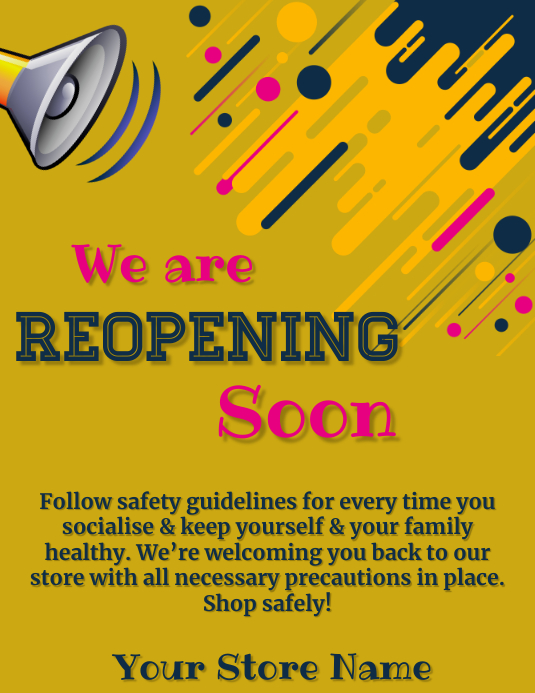 Important Announcement, business, retail Ulotka (US Letter) template