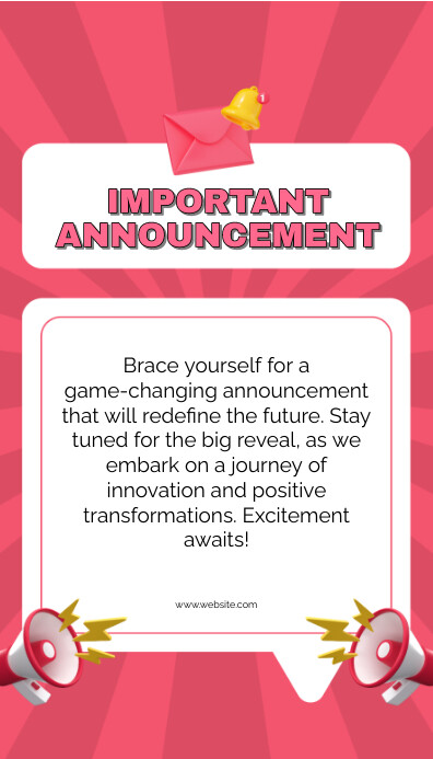 Important announcement alert message post Business Card template