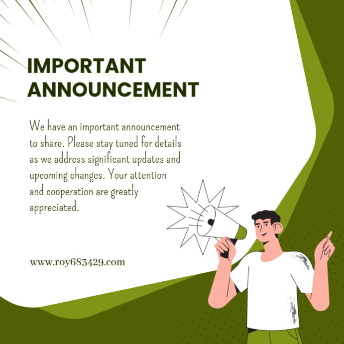 Important Announcement Template | PosterMyWall