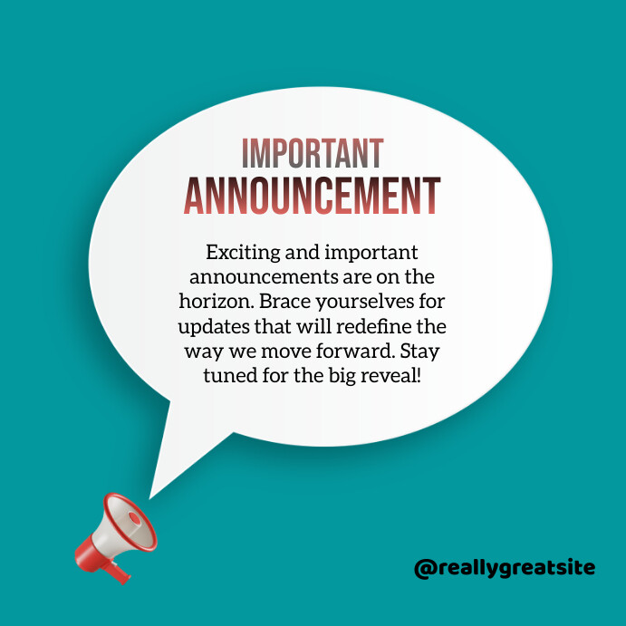 Important Announcement Instagram Plasing template