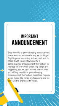 Important announcement Instagram Story template
