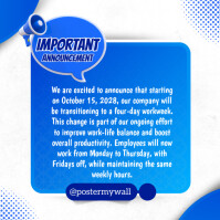 Important Announcement Instagram Post template