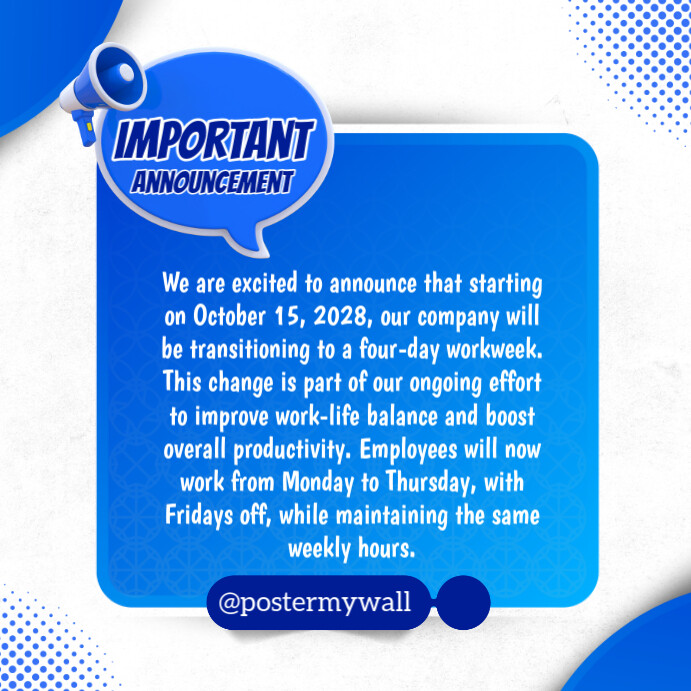 Important Announcement Template | PosterMyWall
