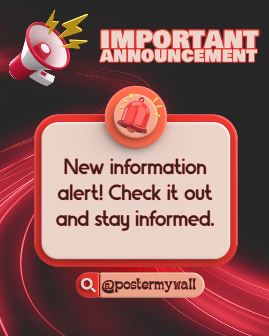 Important Announcement Instagram Portrait template