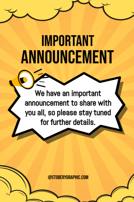 Important announcement Template | PosterMyWall