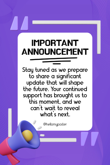 Important Announcement Template | PosterMyWall