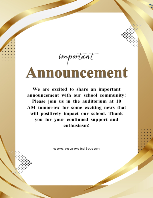 Important announcement Template | PosterMyWall