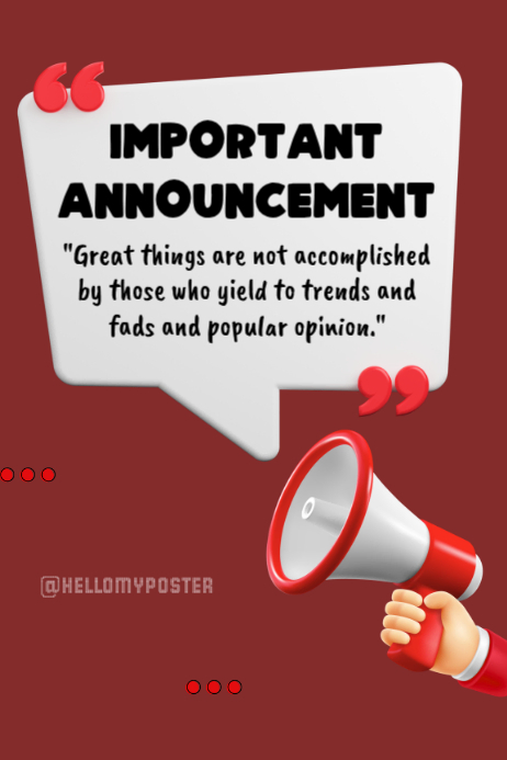 Important Announcement Posters Template | PosterMyWall