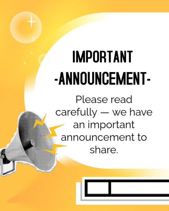 Notice Maker Copy of Important announcement | PosterMyWall