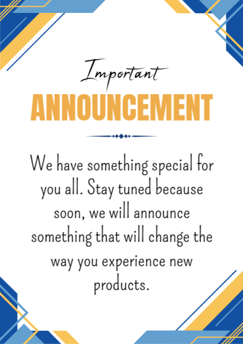 Important Announcement A4 template