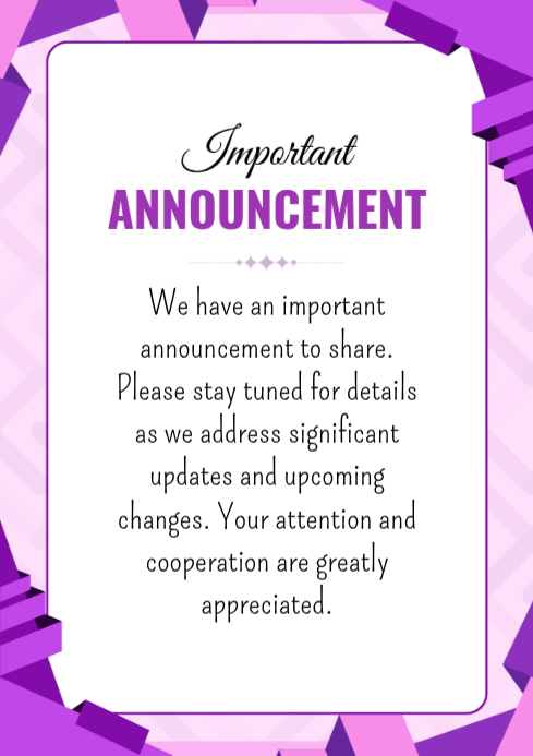 Important Announcement Templat | PosterMyWall