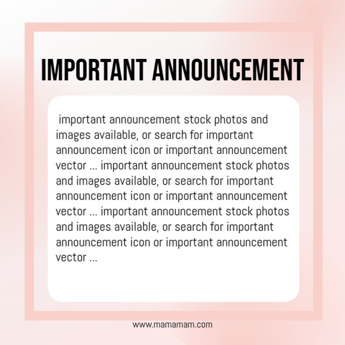 important announcement Template | PosterMyWall