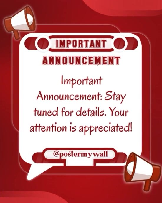 Important Announcement Instagram Portrait template