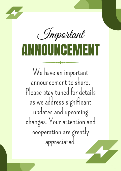 White Announcement A4 Template | PosterMyWall