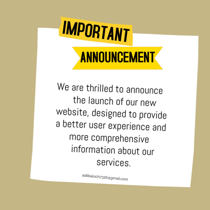 Important announcement Template | PosterMyWall