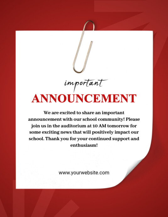 Important announcement Template | PosterMyWall