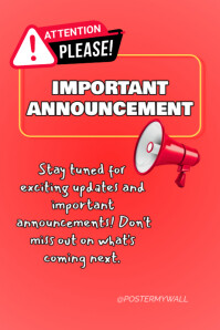 IMPORTANT ANNOUNCEMENT Template | PosterMyWall
