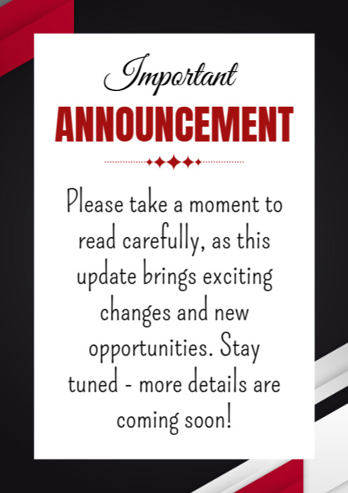 Important Announcement A4 template