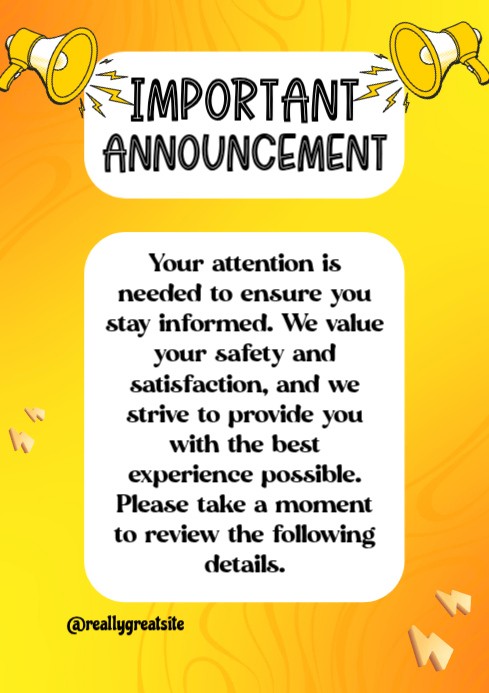 Important Announcement Template | PosterMyWall