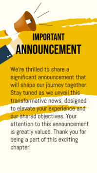 Important announcement Instagram 快拍 template