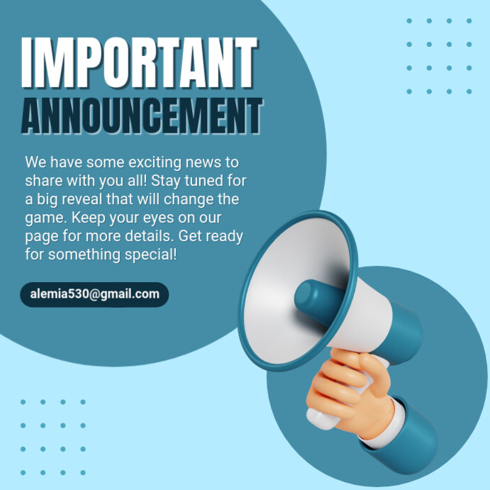Modèle Important Announcement | PosterMyWall