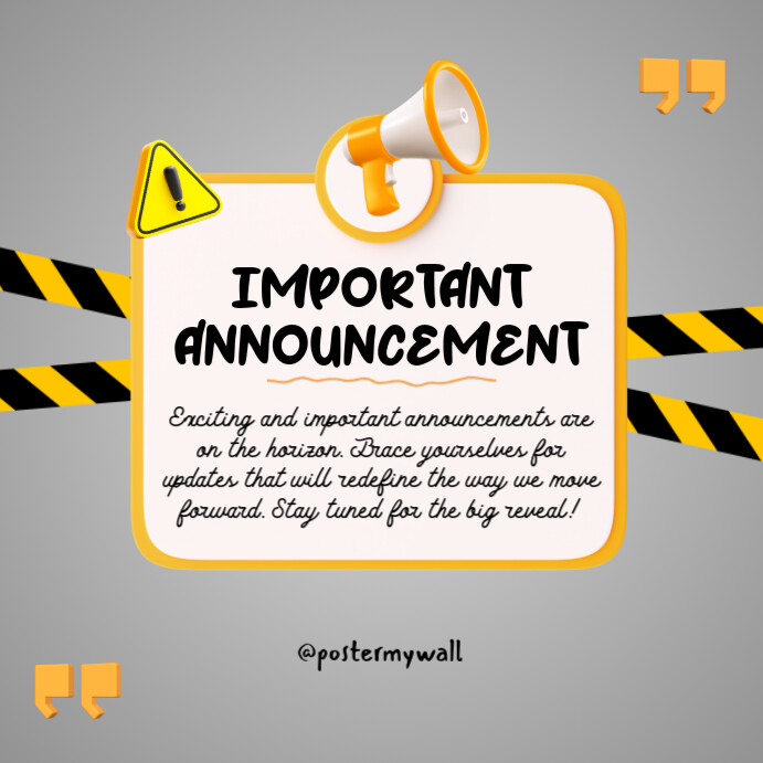 Important Announcement Instagram-opslag template