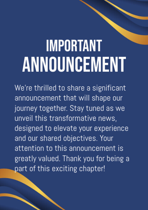Szablon Important announcement | PosterMyWall