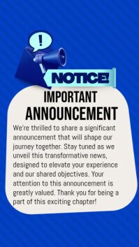 Important announcement История на Instagram template