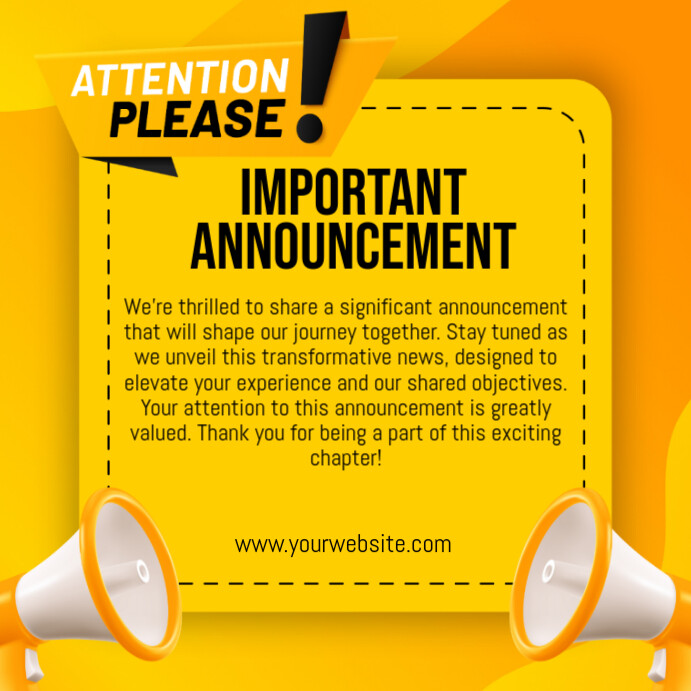 Important Announcement Template | PosterMyWall