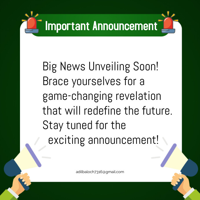 Important announcement Template | PosterMyWall
